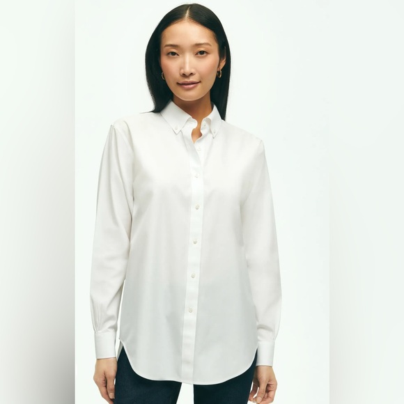Brooks Brothers Relaxed Fit Stretch Supima® Cotton Non-Iron White Size 12 - Picture 1 of 5
